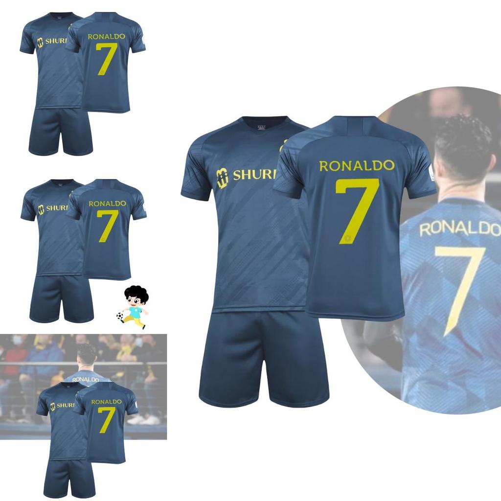 22-23 Saúdská Arábie Vítězný Tým Ronaldo Fotbalový Dres 7 Dětský Fotbalový Týmový Dres Tištěné Číslo