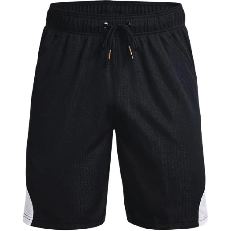 Under Armour Color Block Letter Print Lace-Up Straight Casual Shorts Men shorts Black 1361973-002