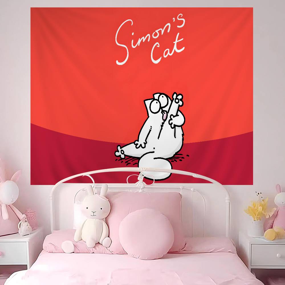 

Cartoon Simon Cute CCat Colorful Tapestry Wall Hanging Bohemian Wall Tapestries Mandala Wall Hanging Sheets 74x94cm(29x37in)