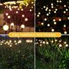 Solar Wind-Activated Firefly LED Garden Lawn Lights