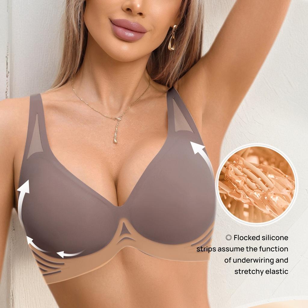 European Size Seamless Soft Support Bra for Women Gathered Lifting Anti-Sagging Intimates with Side Bust Coverage