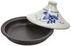 Toyo Ceramics Arita Ware Tagine Pot, 21cm (Heat-Resistant Ceramic Plate), Grape Design, ID-09-03