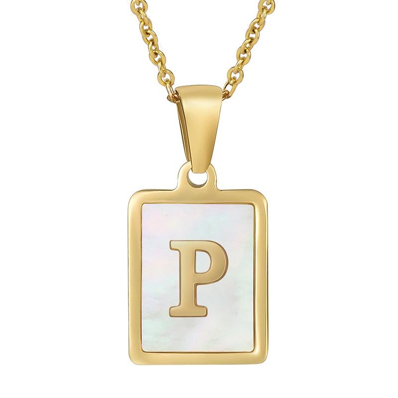 Stainless Steel Shell Letter Necklace For Women European And American Style Fashion Jewelry Wholesale