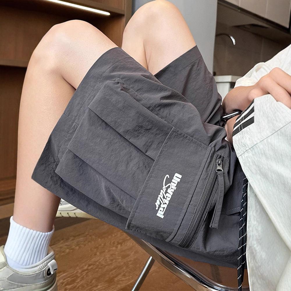 Japanese Work Shorts Men's Summer Thin Quick-drying Outside Wear Sports Casual Fashion High Arcade Functional Pocket Five-point Pants