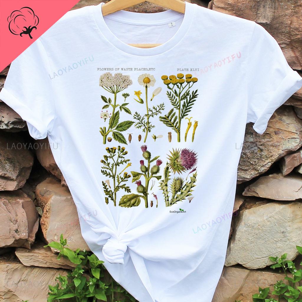 Vintage Vegetable Garden Tshirt Organic CottageCore T Shirt Boho Graphic Foodie Gardener Vegetarian Gift Harajuku Women Clothes