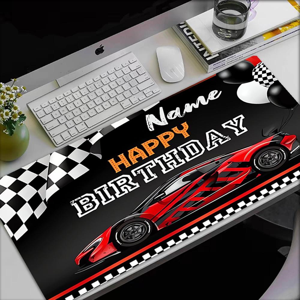 Custom Name Racing Theme Mouse Pad, Non Slip Rubber Base, Multifunctional Office & Home Decor, Perfect for Workspace Personalization.