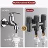 Aluminum Alloy 3 Way One-in Three-out Angle Valve for Bathroom Toilet Washing Machine Balcony Three Head Water Tap Bathroom Fittings
