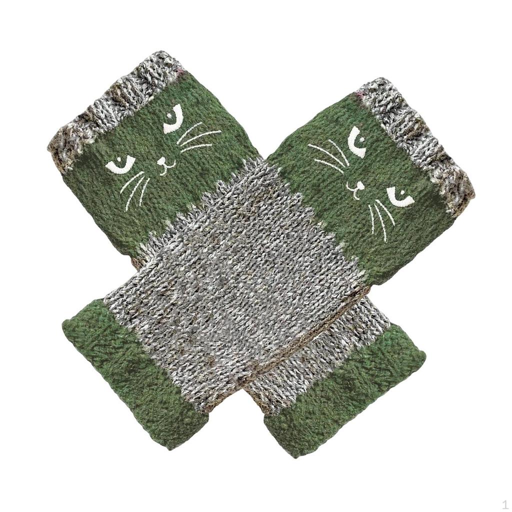 Fingerless Gloves Cold Weather Fashion Wrist Warmer Knit Sleeves for Women