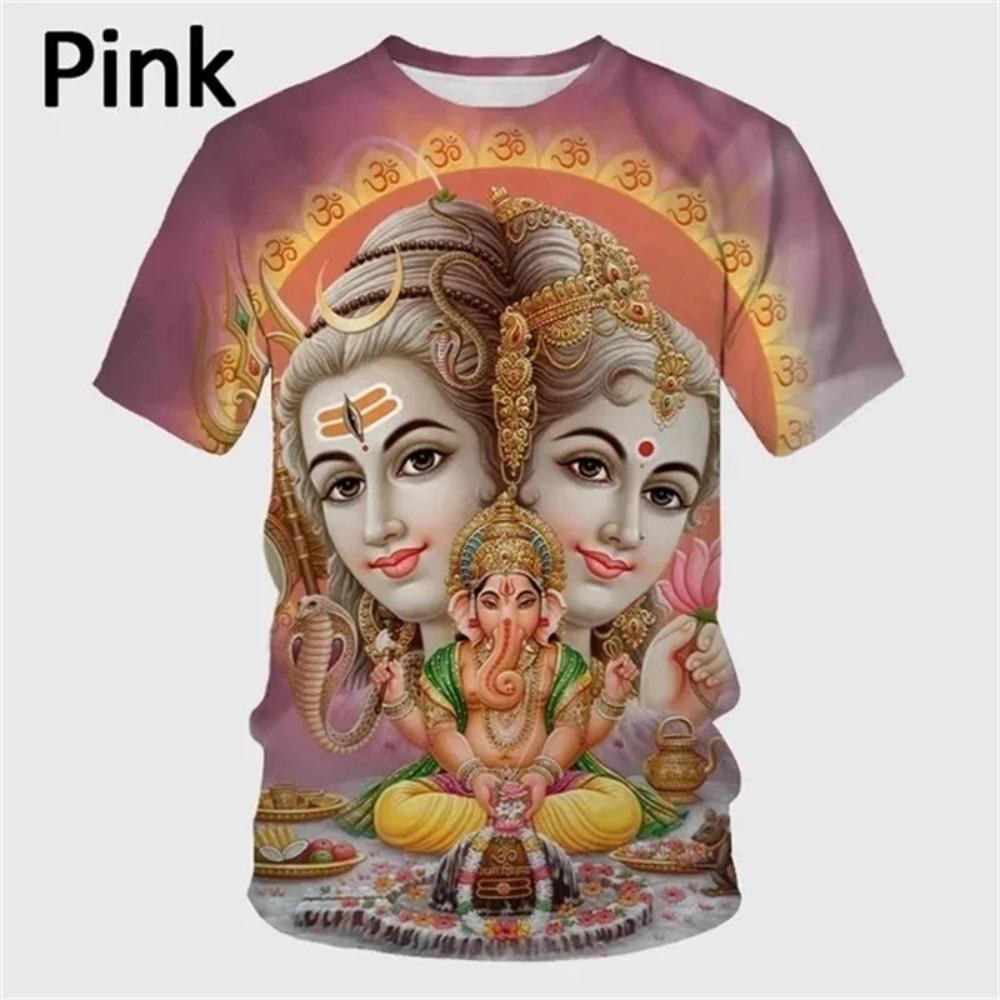 

Latest Fashion Hindu God Shiva 3D Printed Men s T-shirt Summer Cool and Casual O-neck Short Sleeve T-shirt XXS