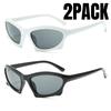 2PCS Sports Sunglasses Women Y2K Trends Punk Sun Glasses Men Retro 2000's Luxury Brand One Piece Special-Shaped