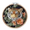 1pc Tiger and Flower Landscape Embroidery DIY Fabric Craft Kit with Tools