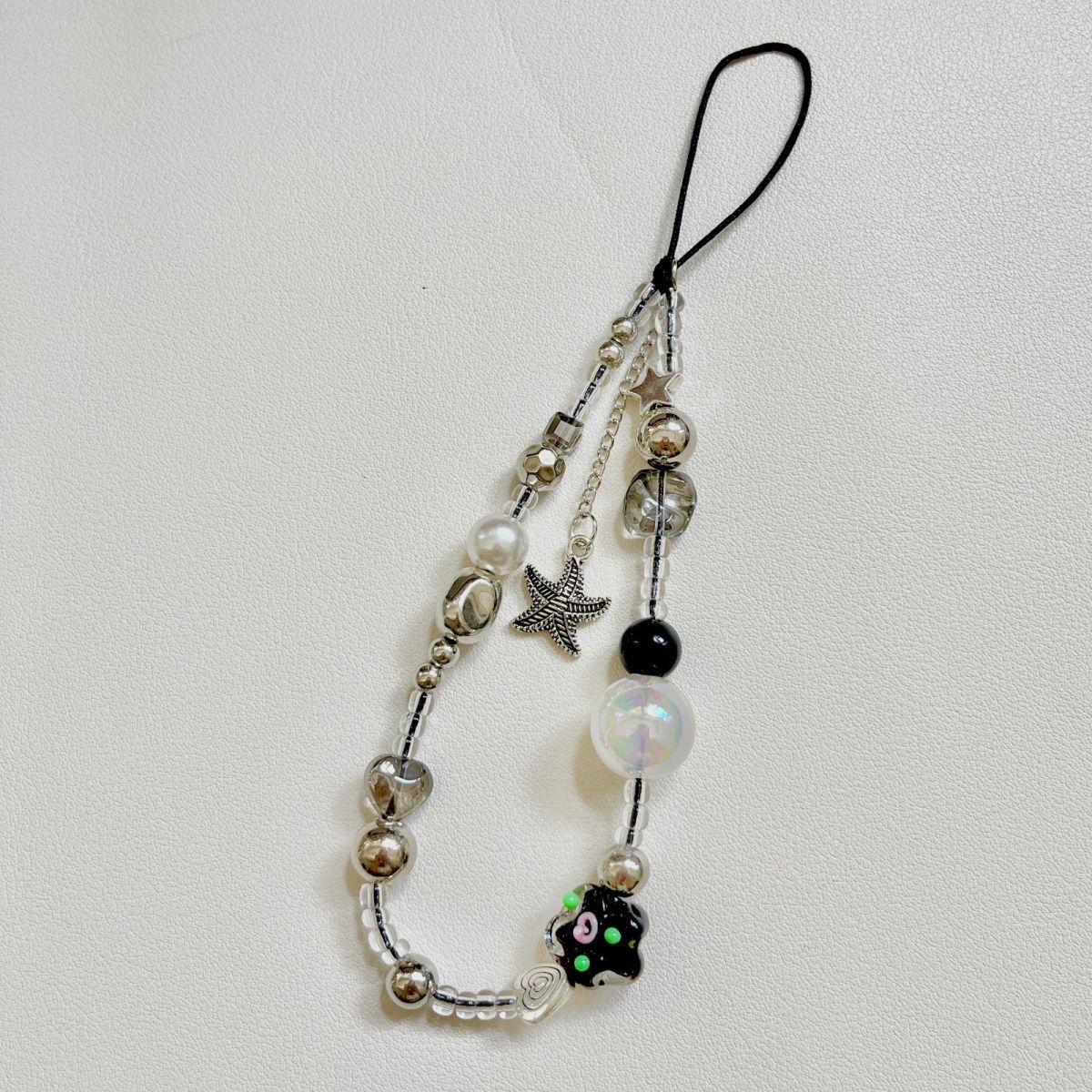 Stylish Beaded Pearl Phone Lanyard for Women – Luxurious, Cute, and Anti-Lost Accessory Flower Starfish Pendant Lanyard