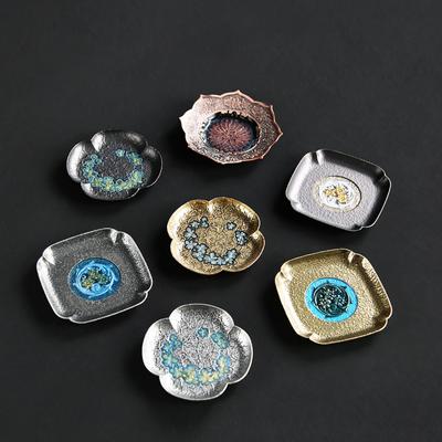 Japanska Antika Koppunderlägg i Koppar Retro Värmeisolerande Mugghållare Matta Kinesisk Kung Fu Gungfu Te-ceremoni Tebrickor Te-gods