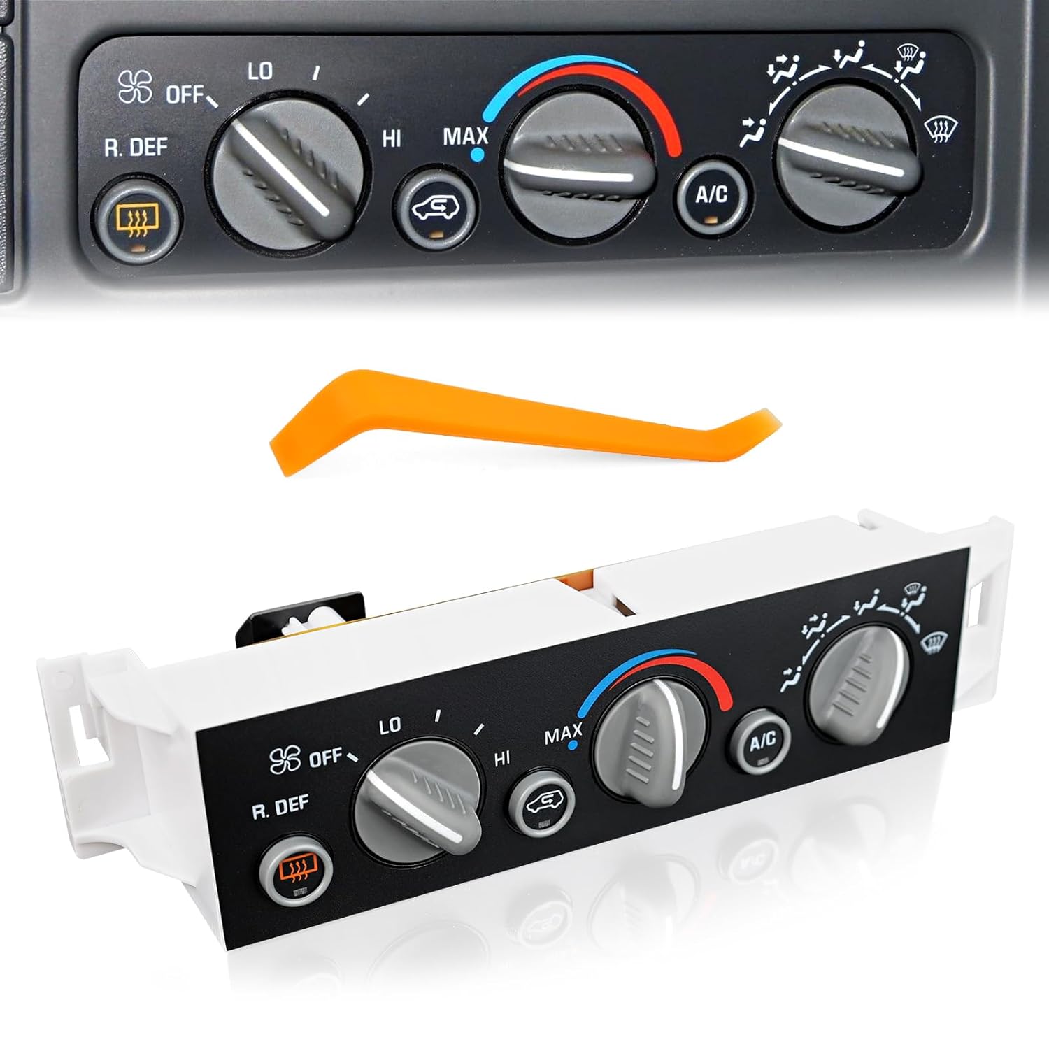 

AC Control Panel Compatible with 1996-2000 Chevy Suburban Tahoe GMC Yukon Escalade, Heater HVAC Climate Control Module Unit with Rear Window Defogger w/ Rear Defogger