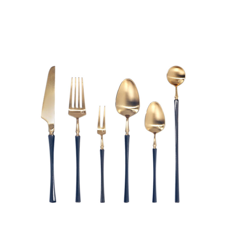 Belle Dessert Dinnerware Set Gold Black