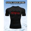 Mens Compression Short Sleeve T-Shirt Red Tribal Death Metal Logo Graphic Quick Dry Breathable High Elasticity Gym And MMA Athletic Top
