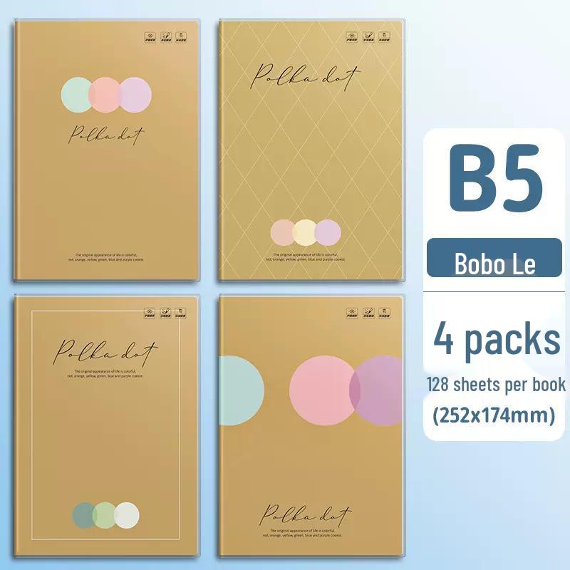 Soft Leather Student Notebook - A5/B5 Lined, Thick Cartoon Diary