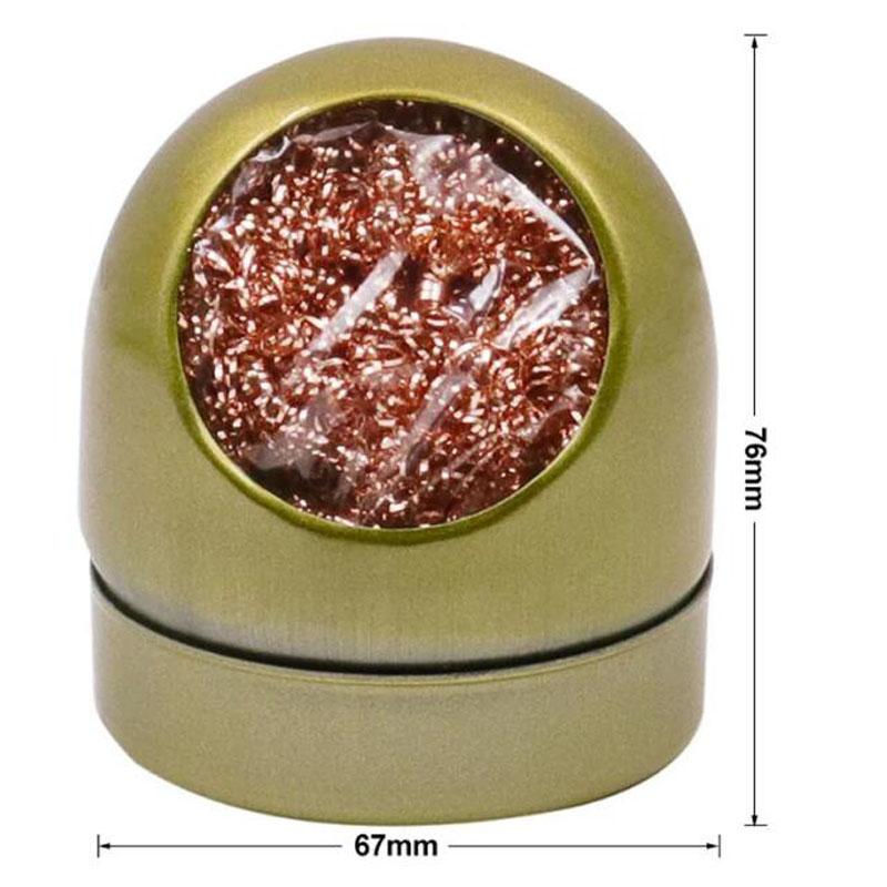 

Сварочные принадлежности Очиститель жала паяльника Медный шарик с губкой и держателем Черный/золотой инструмент для удаления припоя Type 3