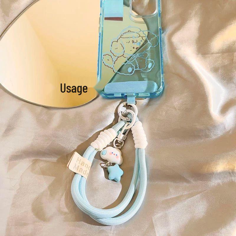 Ins Speechless Universal Cloud Star Wrist Strap Lanyard: Mobile, Camera, Keychain Accessory