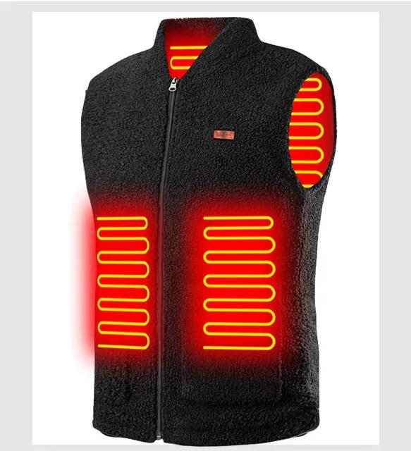 Zimní USB vyhřívaná vesta 3-rychlostní nastavitelná teplota samonahřívací vesta pratelná bez rukávů topná bunda pro outdoorový sport