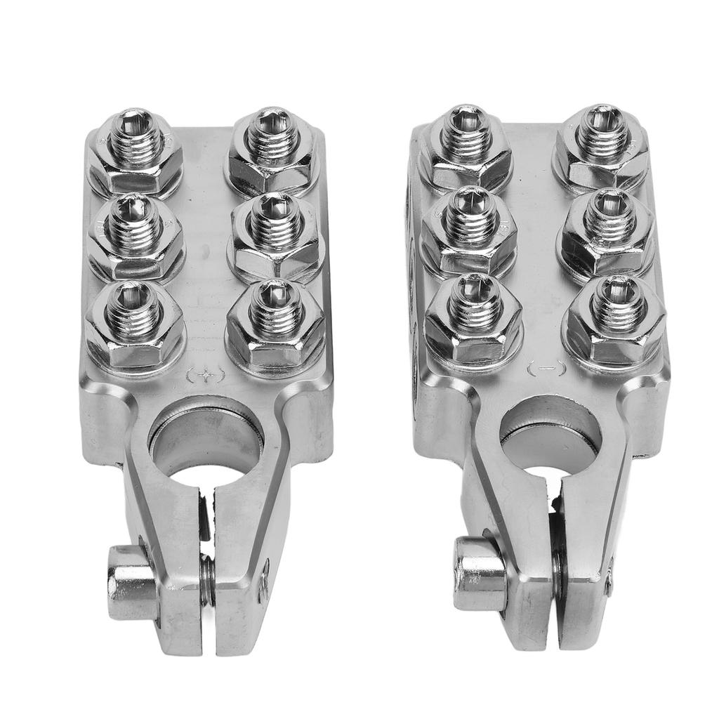 2 Stück 12-fach Batteriepolklemmen Verteilerblock Sammelschiene 8AWG bis 4/0(XL) AWG für SAE DIN EN Konischer Pol