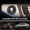 Car Push Start Button Cover - Spin Ignition Protective Metal Cover, Universal Engine Push to Start DIY Decoration (Skull Black)