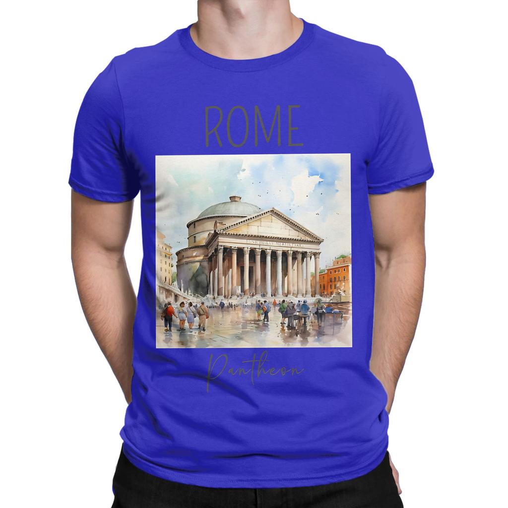 Watercolor Design Of The Pantheon Rome Italy Novelty 100 Cotton Tshirt Pantheon Tees Tops For Unisex