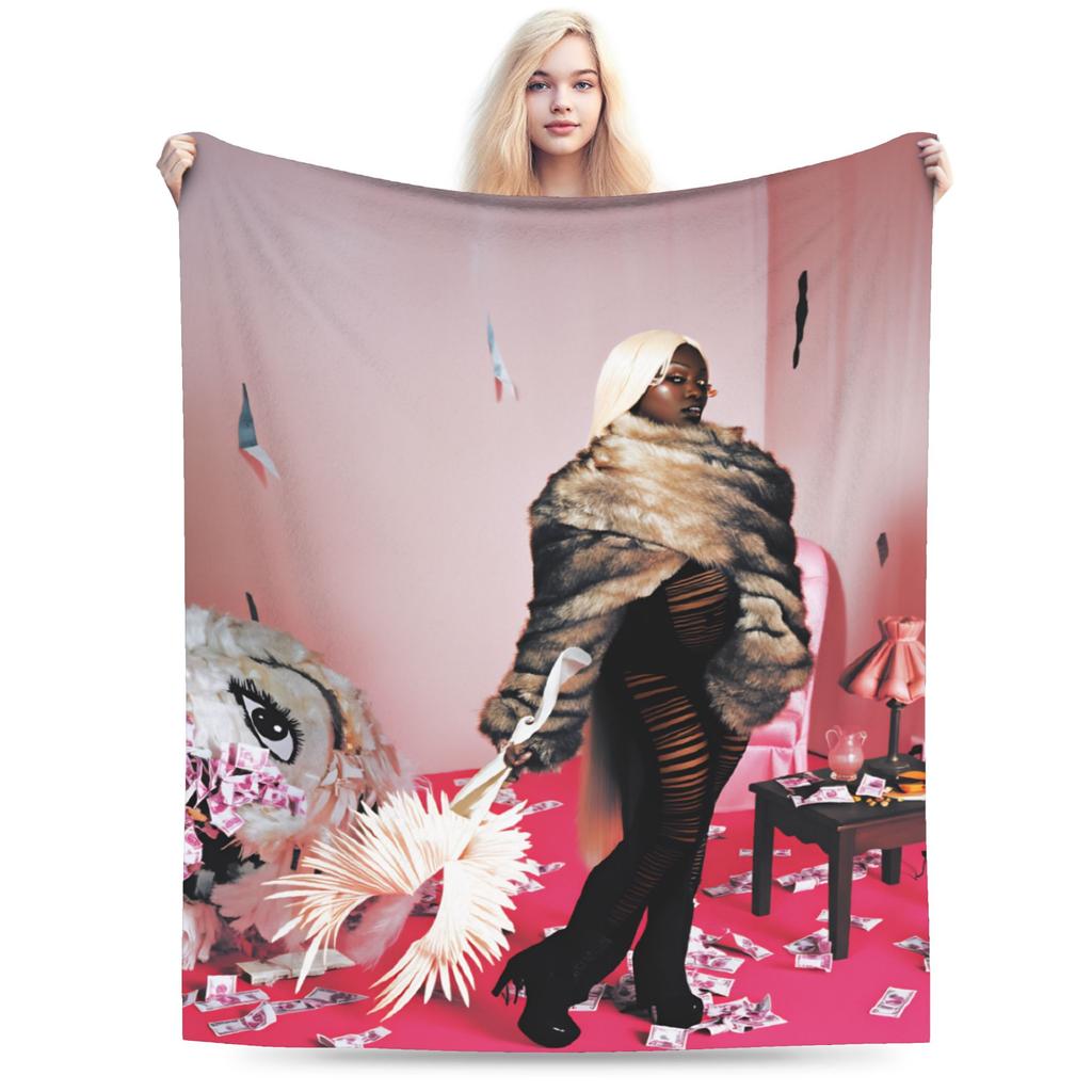 Soft Warm Blanket Girls Boy Picnic Rapper Theodora Mega Bbl Album Bedding Throws Flannel Bedspread For Couch Bed Sofa Bed Cover