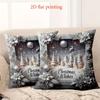 1 Pieces Christmas 2D Flat Printing Pillow With Holiday Scene Polyester pillowcase, sofa decorative cushion cov Headboard Pillow