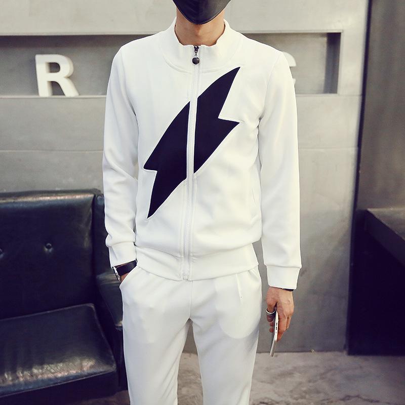Men's Korean Style Solid Color Baseball Jacket for Autumn