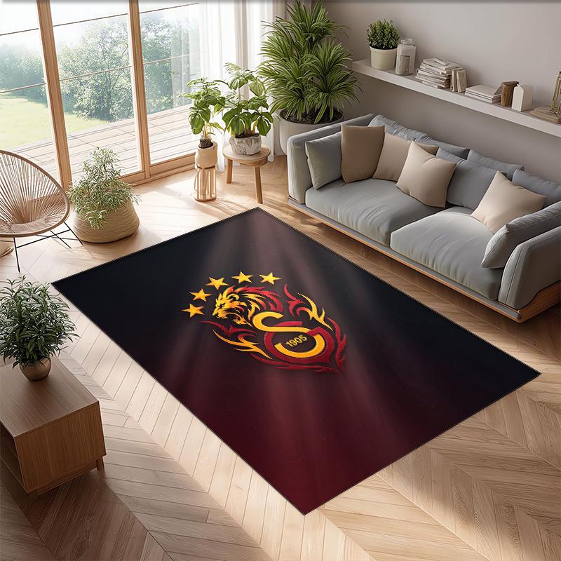 Tappeto Morbido Antiscivolo per Interni con Motivo Calcio Galatasaray FC Tappetino Decorativo Sportivo per Camera da Letto