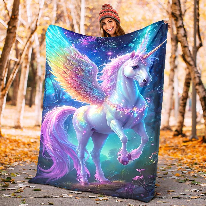 1PC Dream Unicorn blanket, al season lightweigh Poster blanket home office outdoor nap multifunc Poster blanketional blanket