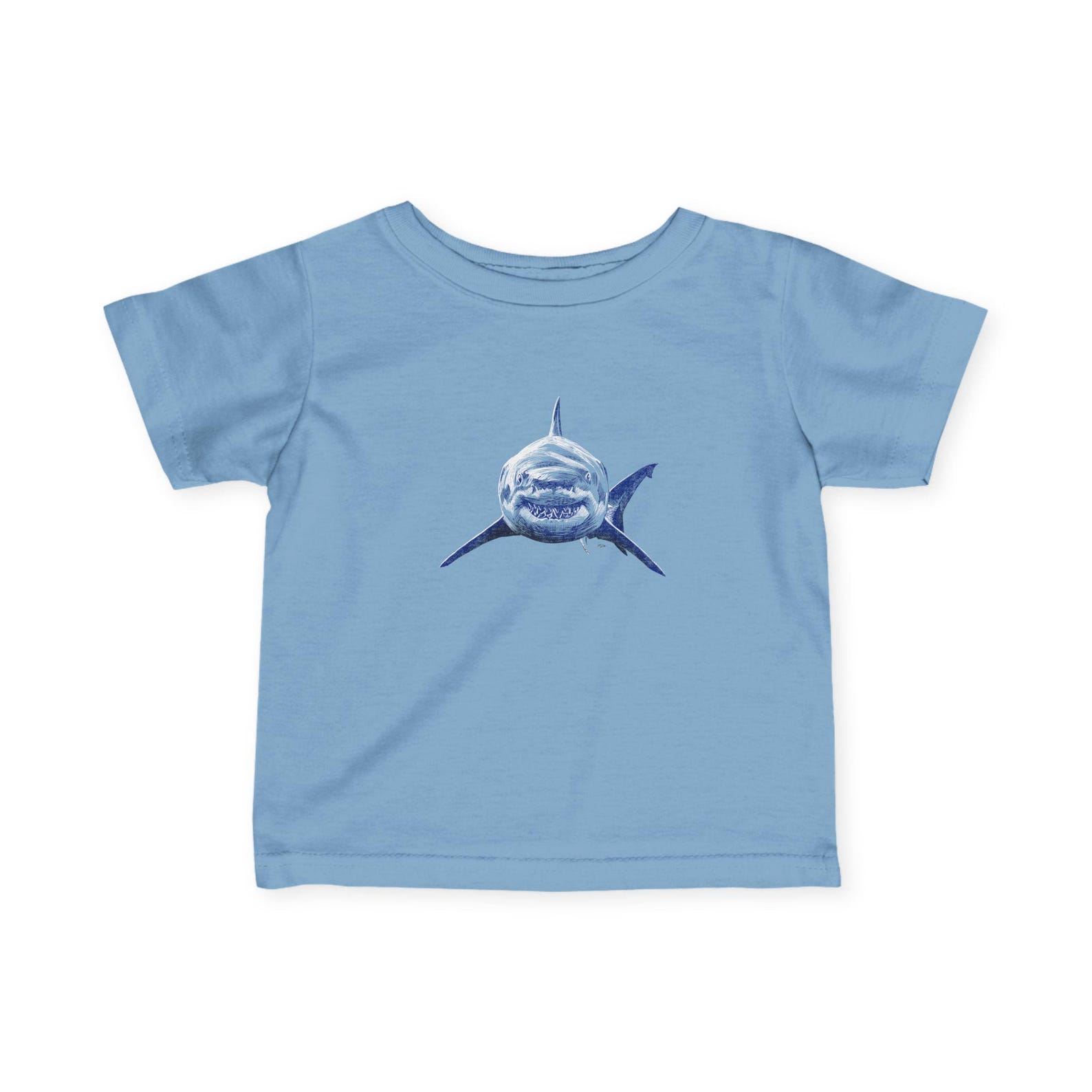 Great White Shark-Themed Infant Fine Jersey Tee - Cute Baby Shark Shirt, Toddler Summer T-Shirt, Kids Birthday Gift, Ocean Baby M