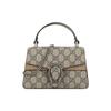Vintage Logo Magnetischer Knopf Tigerkopf Verschluss Leinwand Mini Schulter Crossbody Tasche Damen Taschen Beige Dunkelbraun 752029-KHNRN-8642