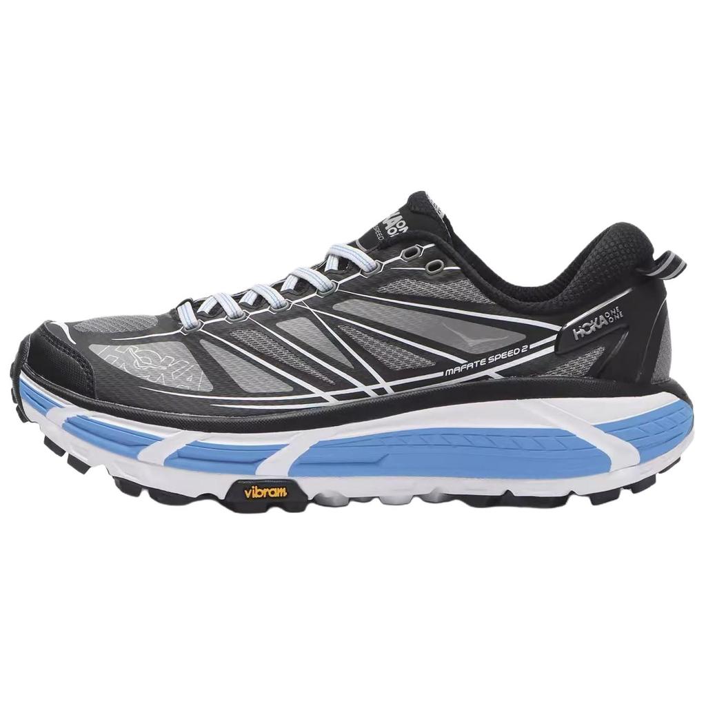 HOKA Mafate Speed 2 Black White Blue Unisex Sneakers 1126851-BWHT