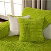 Modern Solid Color Long Winter Plush Sofa Cushion Fully Wrapped Quilted Universal Simple Cover Home Living Room Decoration Anti Slip Backrest Towel