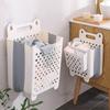 Wall-Mounted Dirty Clothes Basket Large-Capacity Folding Storage Basket Strong Load-Bearing Hollow Design For Ventilation