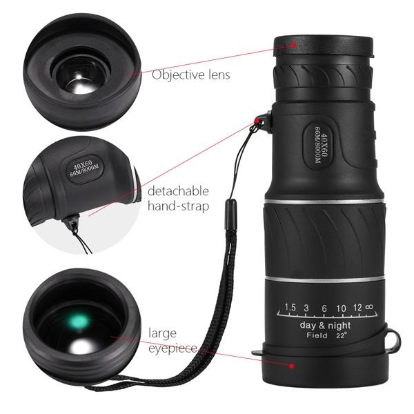 Single Telescope Night Vision High Definition Optical Glass Monocular Telescope Camping Handheld Telescope Spotting Telescope For Hiking Bird Watching