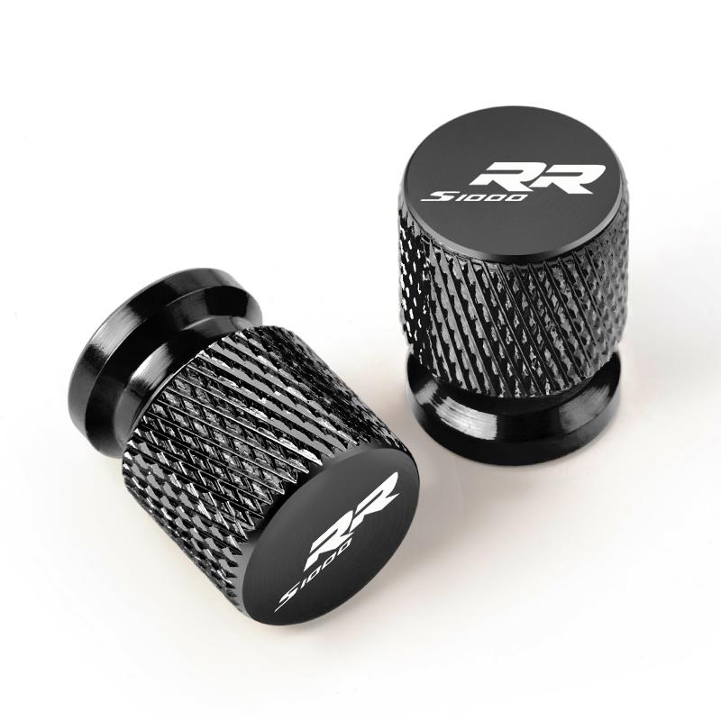 2 PCS Laser Logo For BMW S1000RR S 1000RR S1000 RR All Years Motorcycle Wheel Tire Valve Caps CNC Tyre Airtight Covers Black