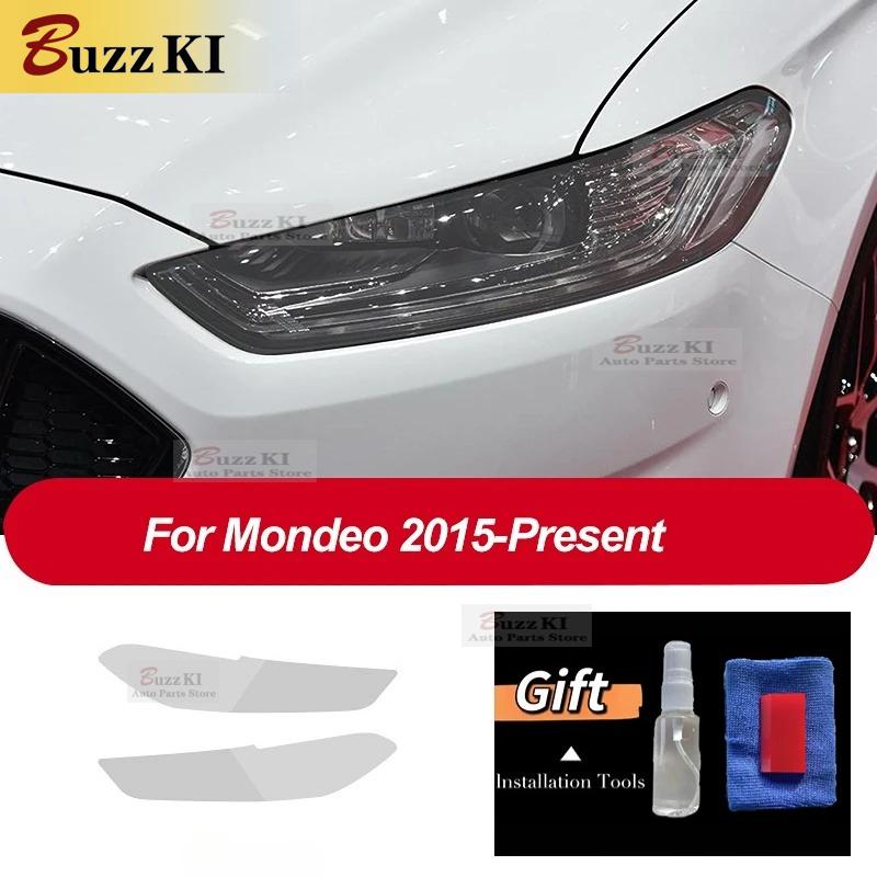 For Ford Mondeo MK5 2015-Present Car Accessories 2 Pcs Car Headlight Protective Film Headlamp Transparent Black TPU Sticker