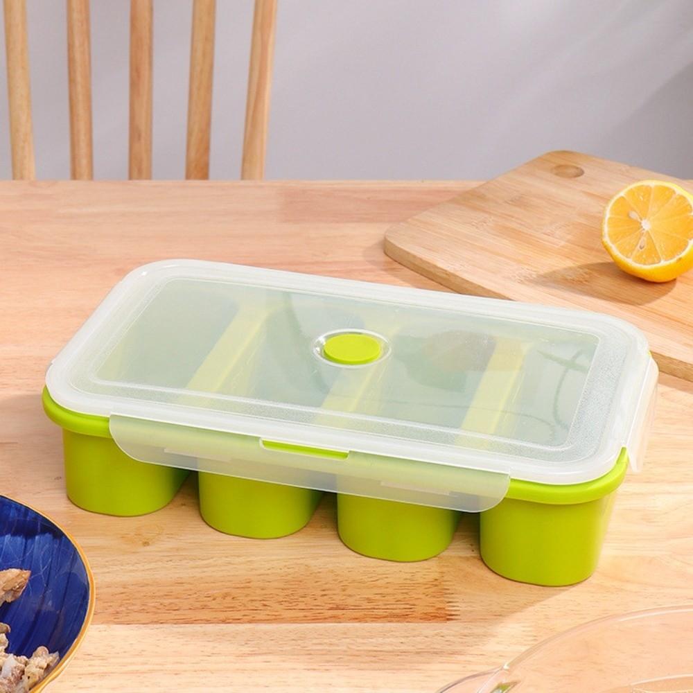 Silicone Soup Ice Cube Molds with Lid Food Meal Molds Multipurpose Freezer Soup Tray  Soup Storage