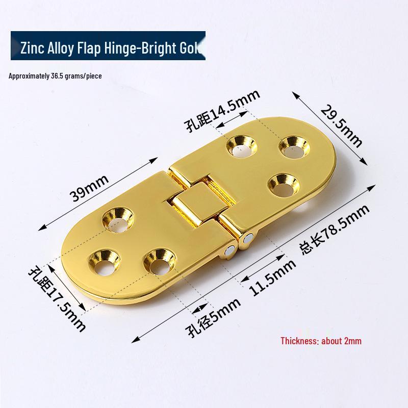 Zinc Alloy 180° Thickened Folding Drop Leaf Hinge for Tabletops