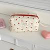 Mode Ins Zwarte Bloemen Dames Gewatteerde Tassen Handtas Reisorganizer Cosmetische Make-up Opbergtas Draagbare Ritssluiting Tote Bag