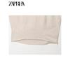 Zaprha 2025 New Arrival Pleated Decoration Minimalist V Neck Sleeveless Top Shirt Women's Silm Short 8026775