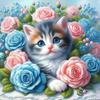 Animal Series Round Full Drill Dimond Art Paintings for Home Office Wall Decor DIY Gem Art Diamond Painting Kits 15.75 X15.75 In