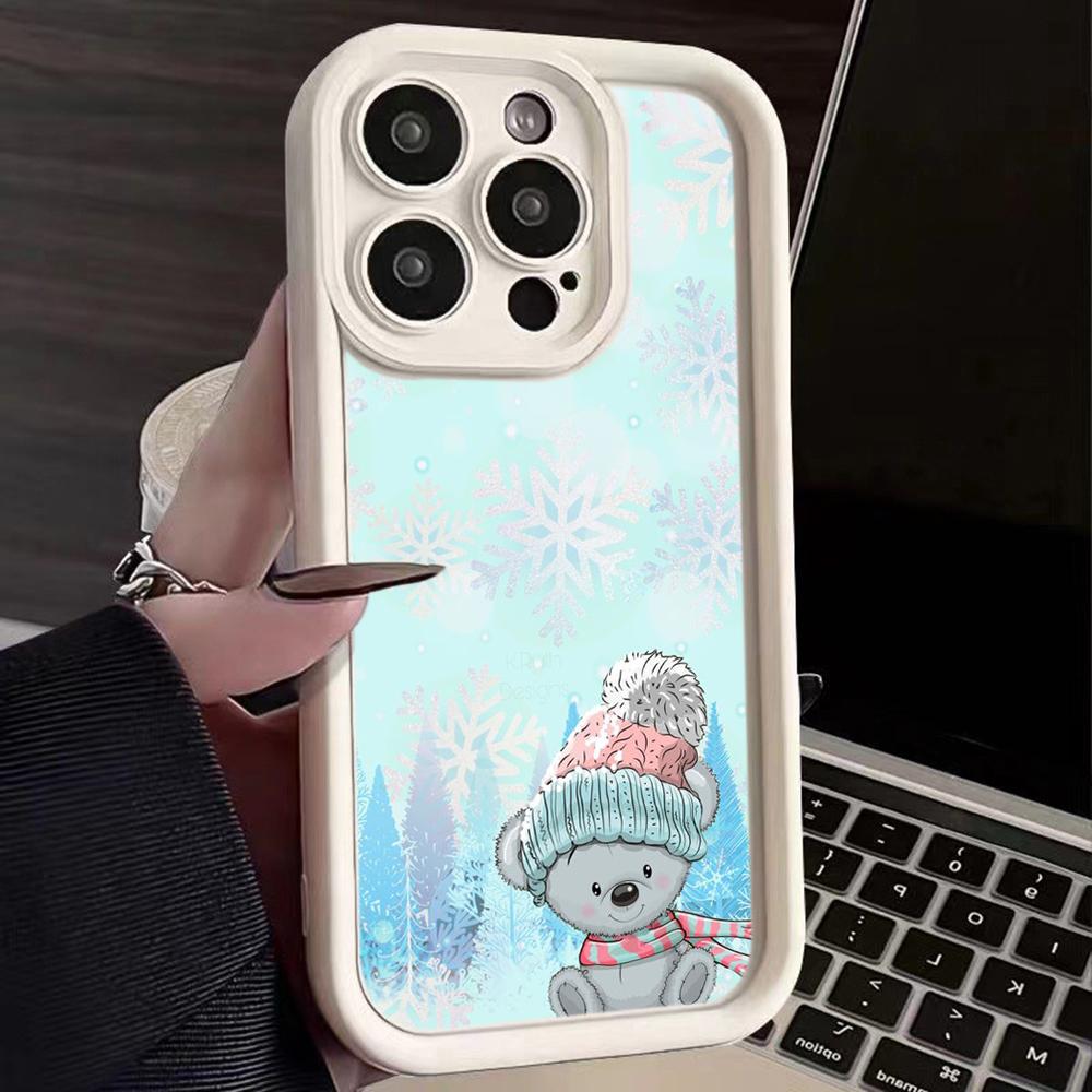 N116 Merry Christmas Happy New Year art Soft Angel Eyes Phone Cases for Samsung S23 S24 Ultra S21 FE A54 A34 A13 A14 A06 A24 Realme12 Shockproof Cover