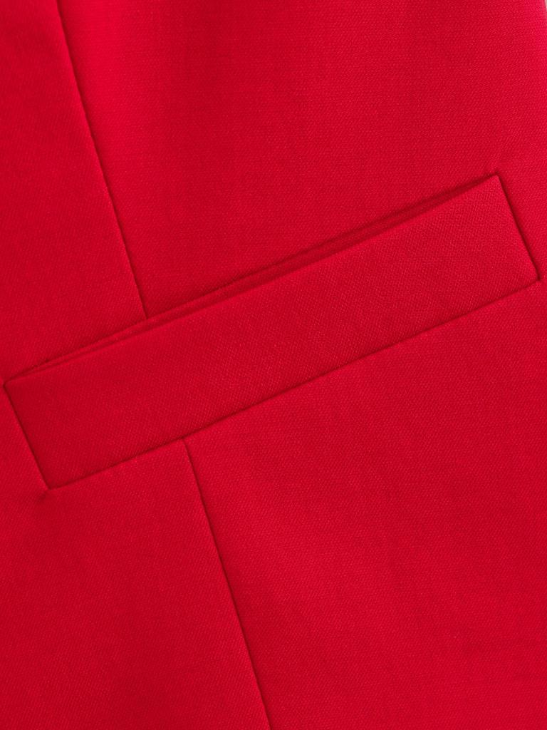 2025 Spring Women's European & American Style Red Suit Vest and Long Pants Set