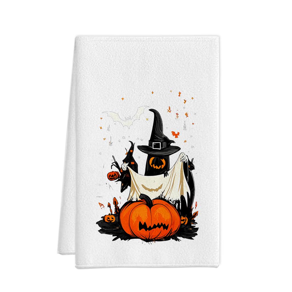 Halloween towel ornament gift microfiber printing kitchen towel special dish towel rag