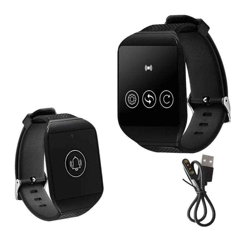Hospital School Emergency Alert Wristband Device Waterproof Restaurant Pager Watch Receiver For Hospitals Schools 1