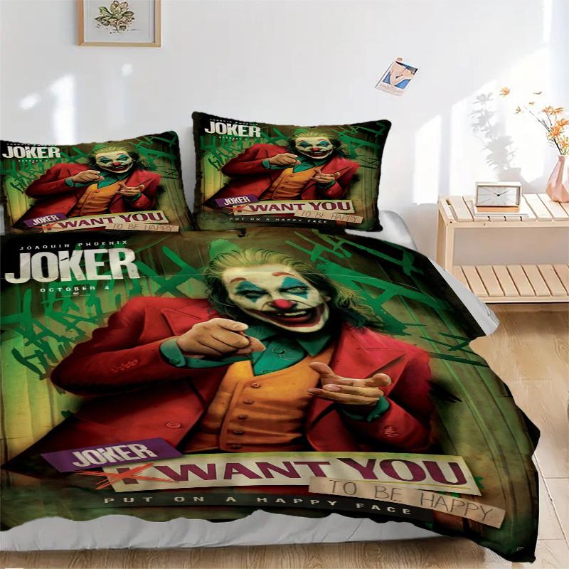 Joker: Put on a Happy Face Bedding Set - 3 Piece Comforter Cover Gift for Bedroom,Includes No InsertB188 135x200cm